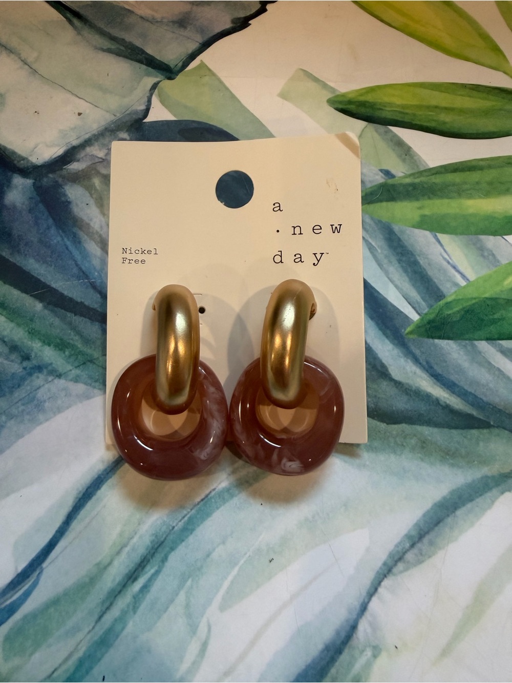 A new day - Earrings gold and pink
